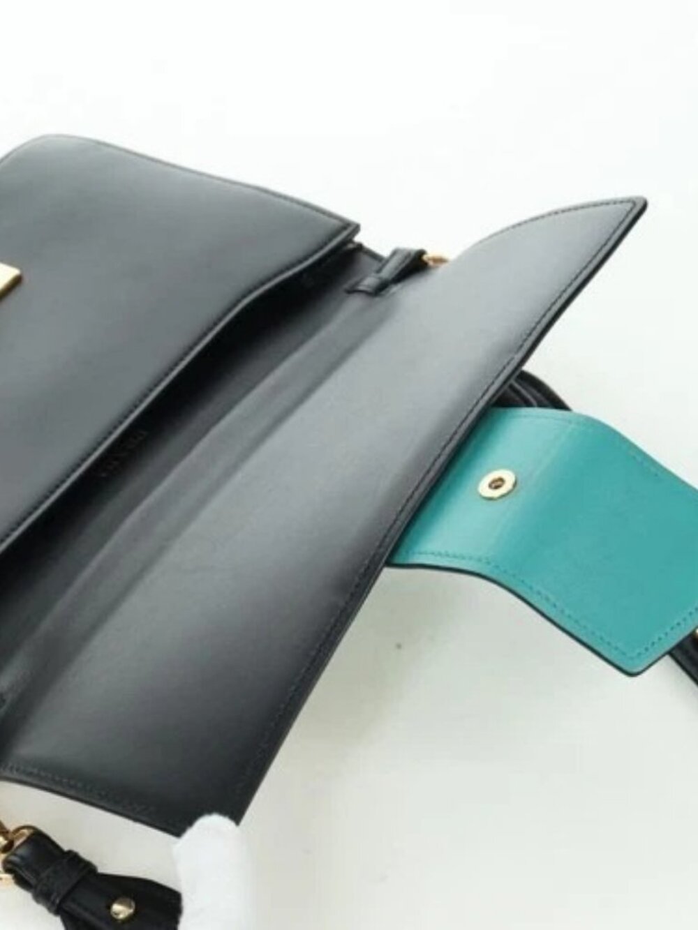 PRADA Shoulder Bag Leather Gray Gold Auth 173314V - Picture 9 of 16